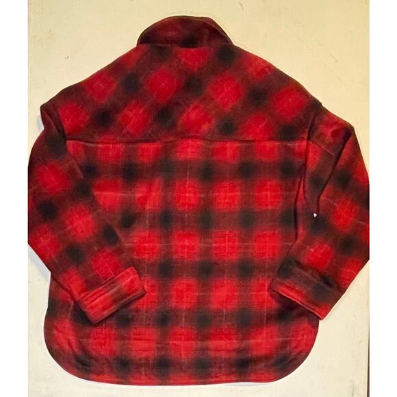 ZARA Shacket Women Sz L Red Black Plaid Wool Blend Oversized Button Jacket NWOT - Picture 10 of 11